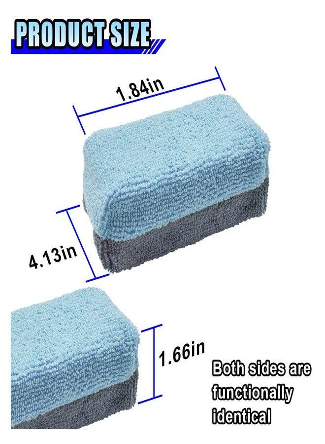 LHDOS 12PCS Ceramic Coating Applicator Sponge, 4.13'' x 1.84'' Microfiber Car Detailing Applicator Pad, Rectangular Car Foam Cleaning Pad, Auto Polishing Pad for Wax, Paint, Sealant (Blue) - Image 2