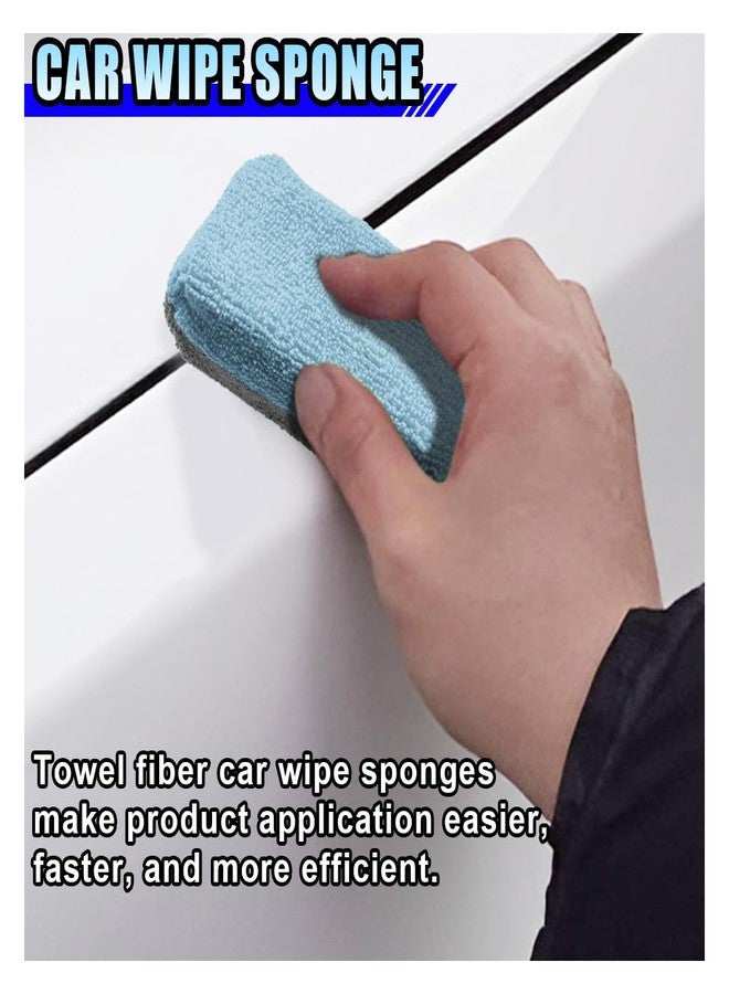 LHDOS 12PCS Ceramic Coating Applicator Sponge, 4.13'' x 1.84'' Microfiber Car Detailing Applicator Pad, Rectangular Car Foam Cleaning Pad, Auto Polishing Pad for Wax, Paint, Sealant (Blue) - Image 3