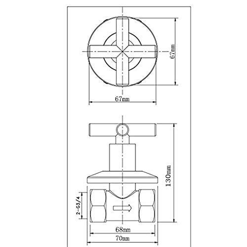 Weirun Shower Shut Off Valve,Water Flow Control Valve Straight Replacement Part Concealed with Cross Handle Shut off Valves Water Pressure Regulator,Plumbing Shower Pipe Valve G3/4 Connecting Threads One Pcs - Image 2