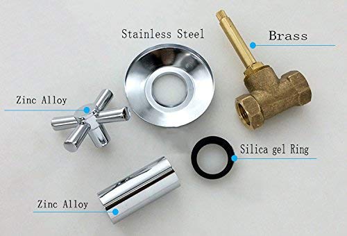 Weirun Shower Shut Off Valve,Water Flow Control Valve Straight Replacement Part Concealed with Cross Handle Shut off Valves Water Pressure Regulator,Plumbing Shower Pipe Valve G3/4 Connecting Threads One Pcs - Image 3