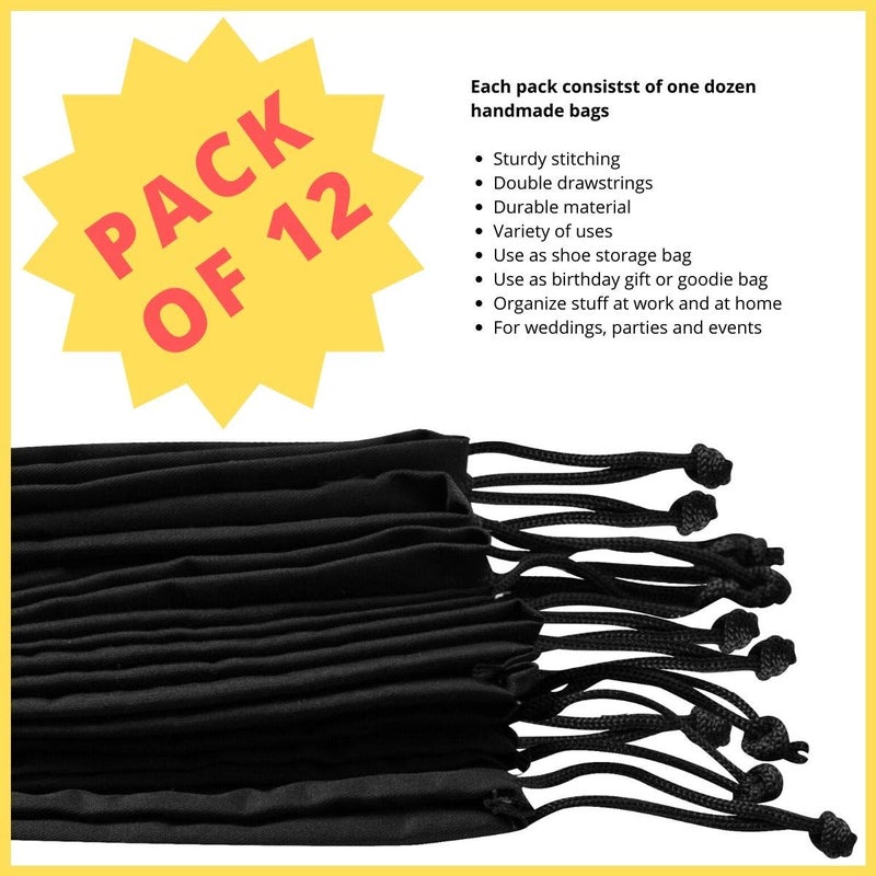 Drawstring Bags 12-Pack For Shoes, Storage, Pantry, Wardrobe or Gifts (10 x 15 inch - 12 pack) - Image 3