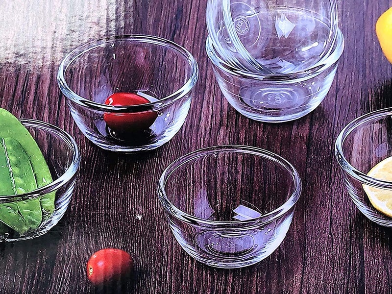RAINCART Glass Traditional Small Bowl - 120 ml, Pack of 6, Transparent - Image 1