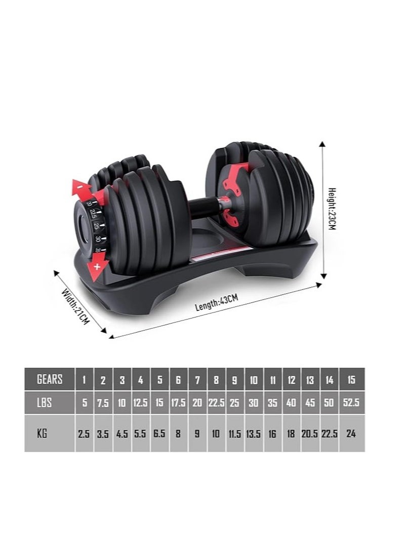 Cool Baby Style COOLBABY Adjustable Dumbbell 24kg Size Black/Red  - Image 5