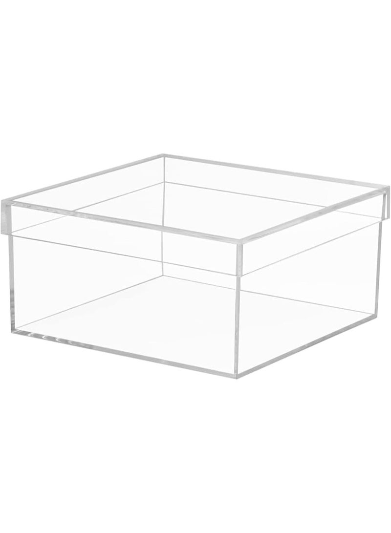 ARS Acrylic Gift Box, Transparent Square Storage Container, Art Craft Organizer, Wedding Candy Box, Festive Packaging, Desktop Display, Durable Material, 20 x 20 x 10 CM - Image 1