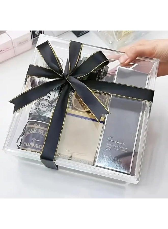 ARS Acrylic Gift Box, Transparent Square Storage Container, Art Craft Organizer, Wedding Candy Box, Festive Packaging, Desktop Display, Durable Material, 20 x 20 x 10 CM - Image 5