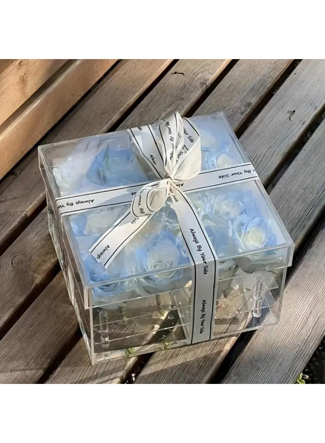 ARS Acrylic Gift Box, Transparent Square Storage Container, Art Craft Organizer, Wedding Candy Box, Festive Packaging, Desktop Display, Durable Material, 20 x 20 x 10 CM - Image 3