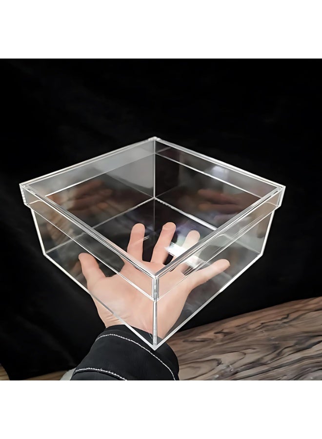 ARS Acrylic Gift Box, Transparent Square Storage Container, Art Craft Organizer, Wedding Candy Box, Festive Packaging, Desktop Display, Durable Material, 20 x 20 x 10 CM - Image 4