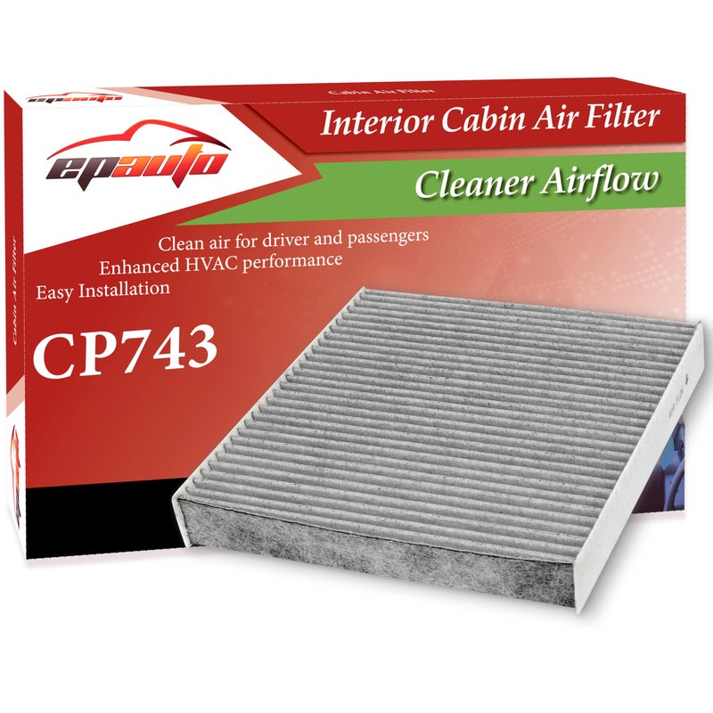 فلتر هواء المقصورة EPAuto CP743 CF10743 بديل لسيارات إنفينيتي Q50 Q45 Q60 QX80 EX35 FX35 G37 نيسان GTR أرمادا تايتان كرايسلر تاون كانتري دودج غراند كارافان VW روتان يناسب 20022025