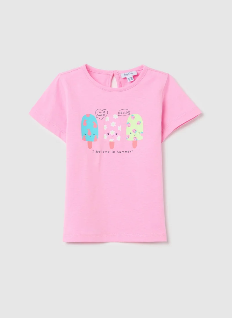 Ovs Cotton T-Shirt With Print