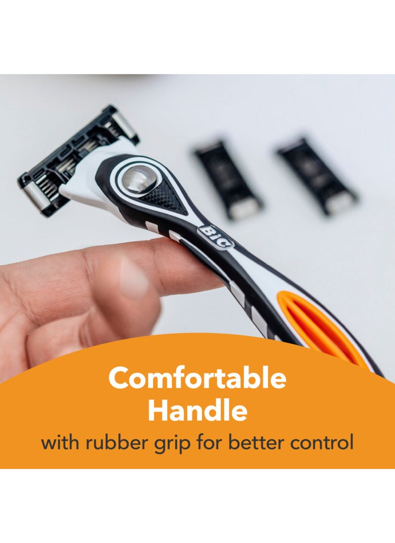 Bic مجموعة حلاقة بيك هايبرد 5 فليكس للرجال - صندوق يحتوي على 1 مقبض و 4 رؤوس إعادة تعبئة - Image 3