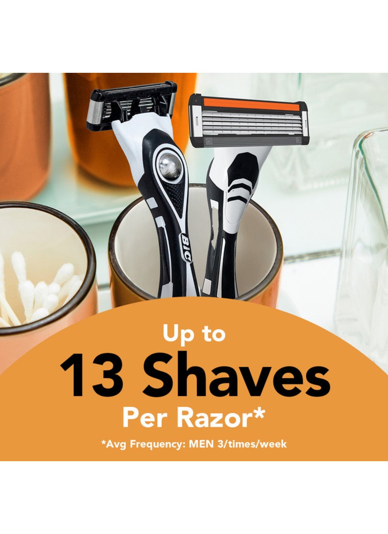 Bic مجموعة حلاقة بيك هايبرد 5 فليكس للرجال - صندوق يحتوي على 1 مقبض و 4 رؤوس إعادة تعبئة - Image 5