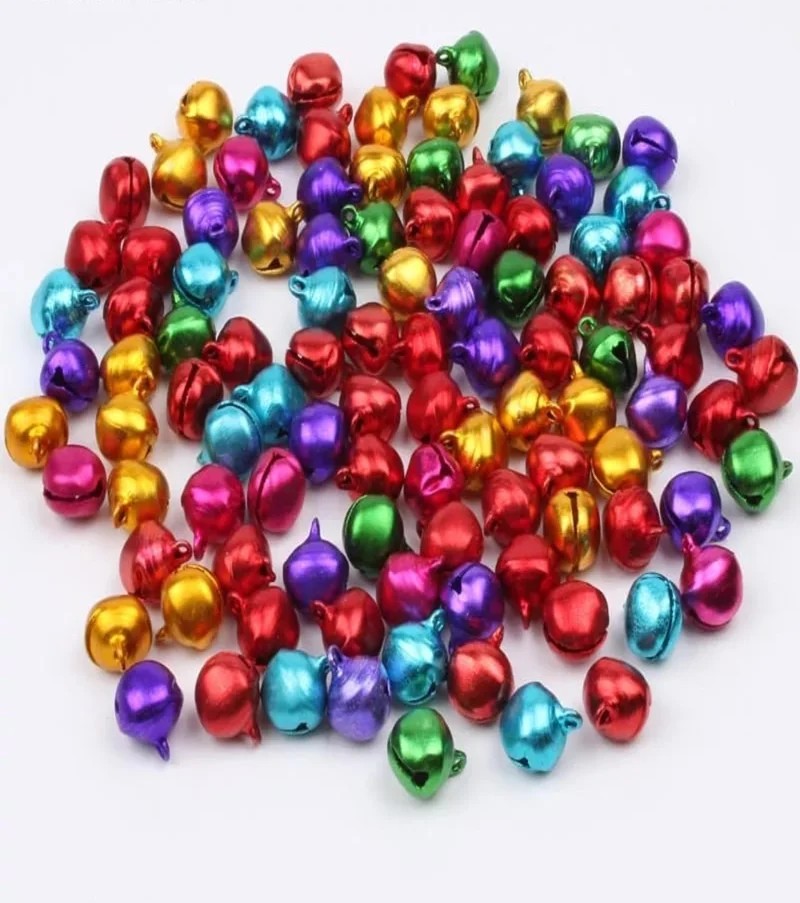 Tineke 25 Pieces 12MM MIXED Color Handled Bell, Bell, Rattle, Metal Amigurumi Bell, Jewelry Accessory Making