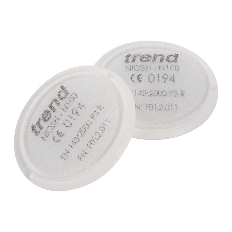 Trend Replacement N100 Filters (1 Pair) for the Trend Air Stealth Half Mask, HEPAC Filtration, NIOSH N100, APF10 x WEL, STEALTH/1 - Image 1