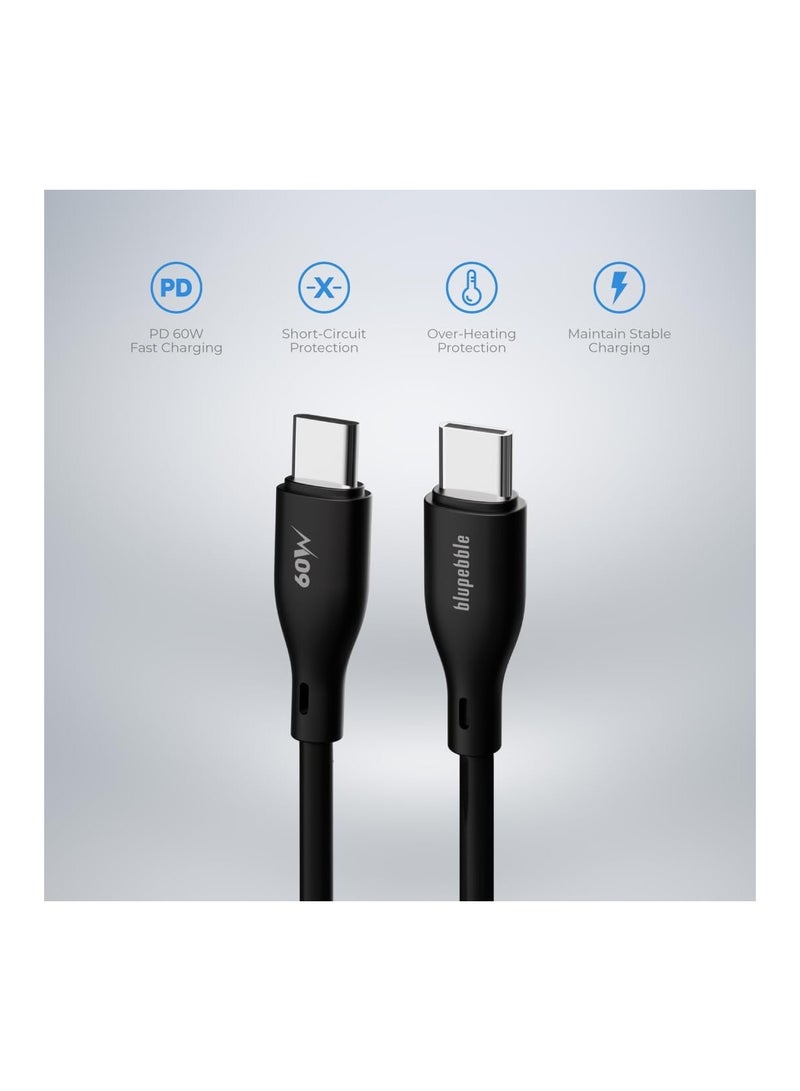 Blupebble PowerFlow PD60W USB-C to USB-C Cable-20 CM - Image 2