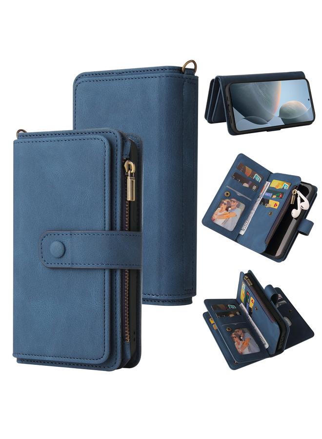 erorex Case For Xiaomi Poco F6 Pro Skin Feel Multi Card Slots Zipper Wallet Leather Phone Case - Image 1