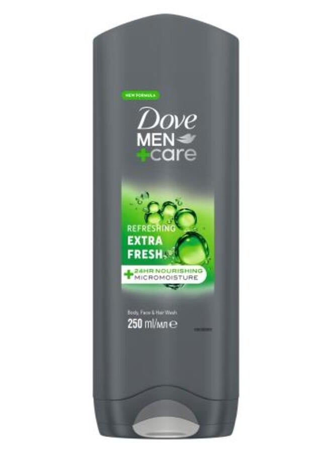 Dove Extra Fresh Body Face And Hair Wash 250 ml