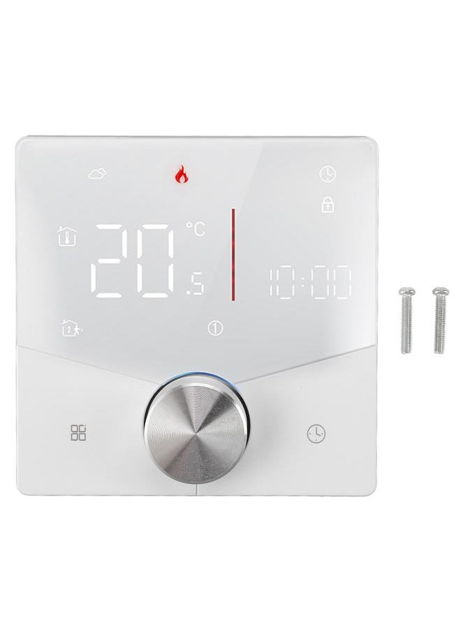 Smart Thermostat White WiFi Thermostat for Tuya APP Control Knob Flame Resisatnt Backlight AC95‑240V for Gas Boiler Heating