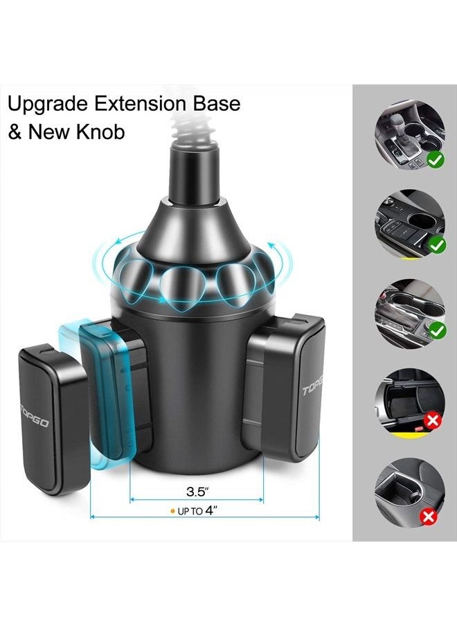 TOPGO Cup Holder Phone Mount, Cup Phone Holder for Car [Secure & Stable] Cup Holder Phone Holder Cell Phone Automobile Cradle for iPhone 14, Samsung and More Smart Phone -Black  - Image 5