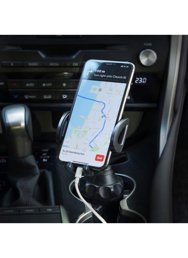 TOPGO Cup Holder Phone Mount, Cup Phone Holder for Car [Secure & Stable] Cup Holder Phone Holder Cell Phone Automobile Cradle for iPhone 14, Samsung and More Smart Phone -Black  - Image 2