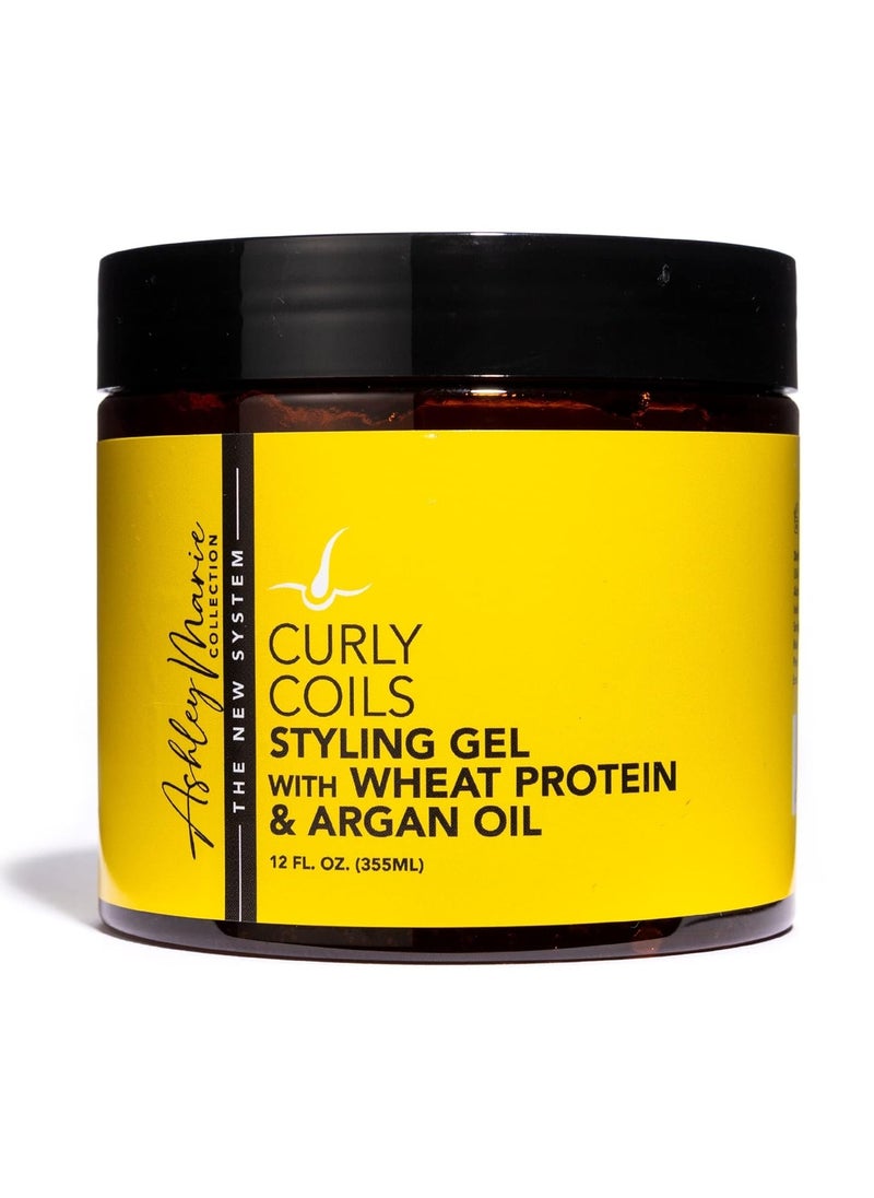 The Hair Diagram - The Hair Diagram - Ashley Marie Curly Coils Styling Gel with Wheat Protein & Argan Oil - Nourishing Natural Ingredients - Moisturizing Gel For Curly Hair - Color Safe - Paraben & Sulfate Free - 12oz - Image 1