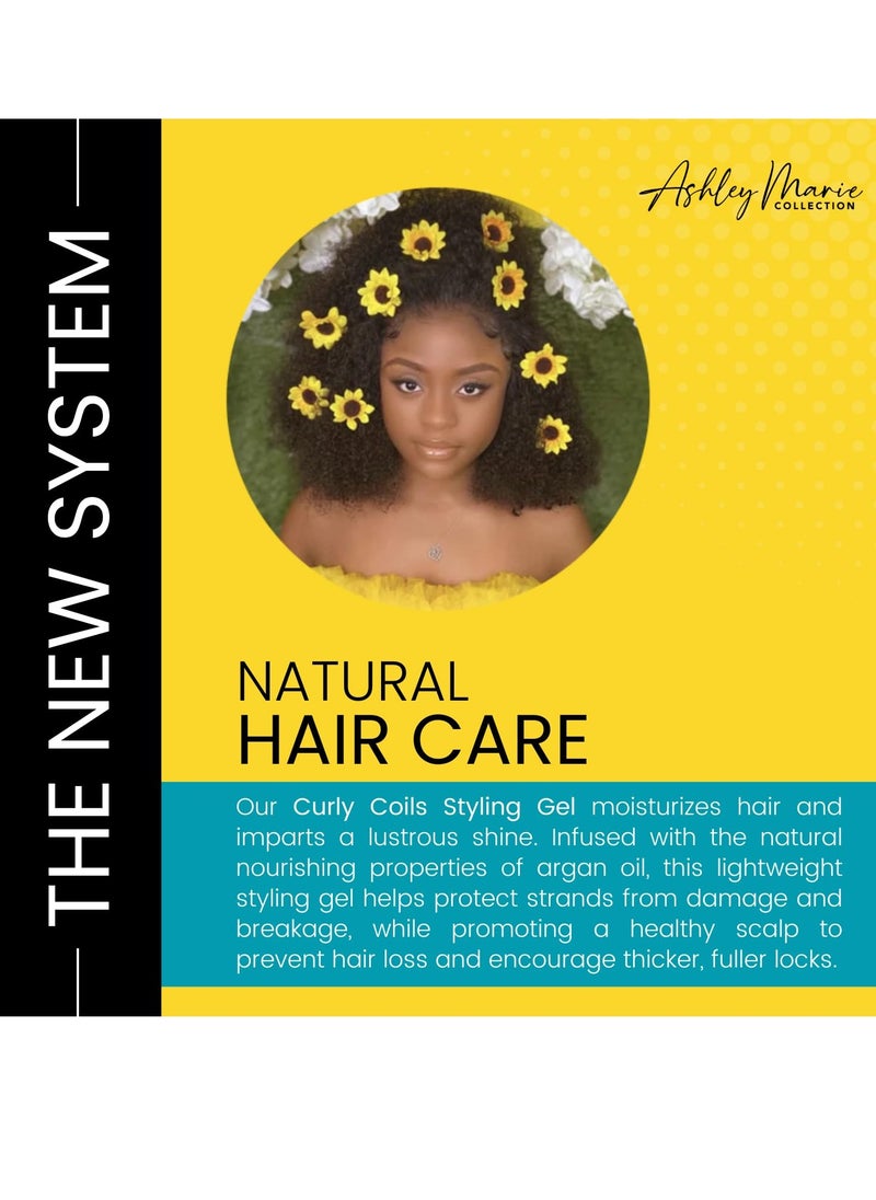 The Hair Diagram - The Hair Diagram - Ashley Marie Curly Coils Styling Gel with Wheat Protein & Argan Oil - Nourishing Natural Ingredients - Moisturizing Gel For Curly Hair - Color Safe - Paraben & Sulfate Free - 12oz - Image 1