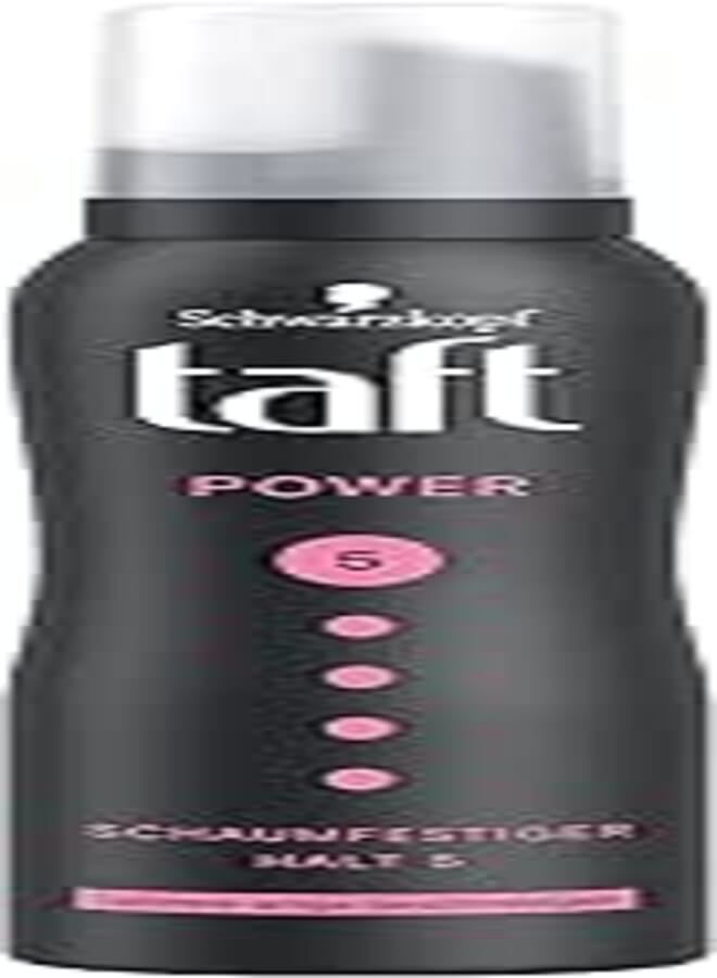Taft Mousse Power Cashmere-like Suppleness, Grade 5 (150 ml), Hair Mousse with Taffeta Power Formula, Hair Styling with Smoothness and Volume