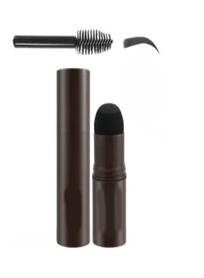 avyaan Natural Hairline Powder, Hair Shading Sponge Pen, Hairline Shadow Powder Stick, Quick Root Touch-Up, Waterproof Hair Root Concealer, Paired With Pairs Of Eyebrow Stamp. (Black) - Image 1