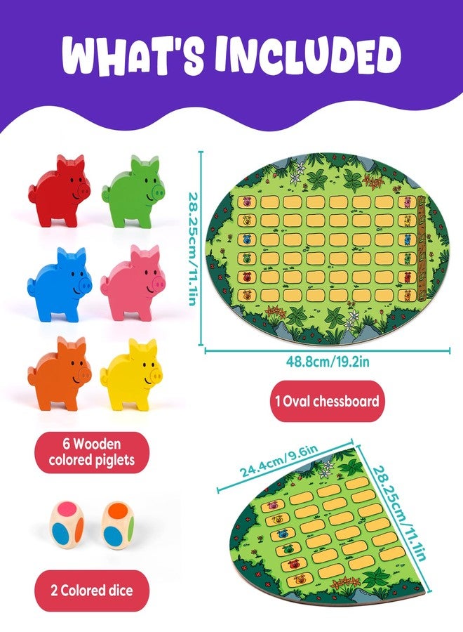 SkilLify Run Piggy Cooperative Board Game, Adorable Family Dice Game for Kids Ages 3-7, Color Matching Board Game, Preschool Learning Toy, 2-6 Players - Image 2