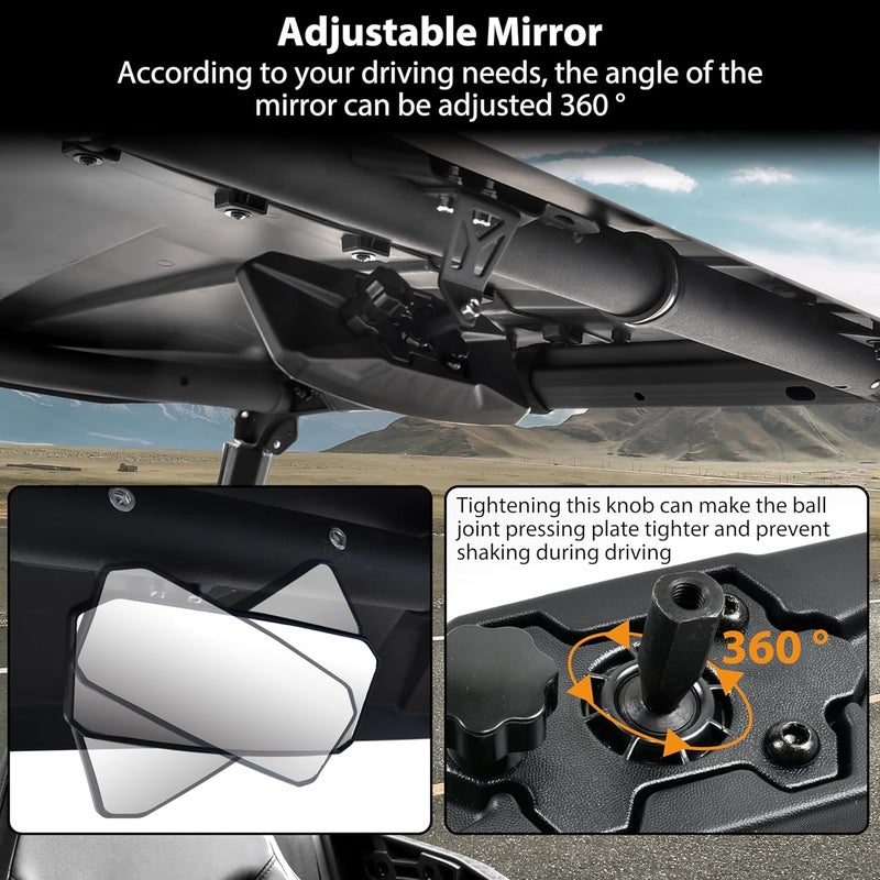 KATIMOTO UTV Center Rear View Mirror for Can-Am Commander, Defender, and Maverick Trail/Sport (2016-2022) - Image 2