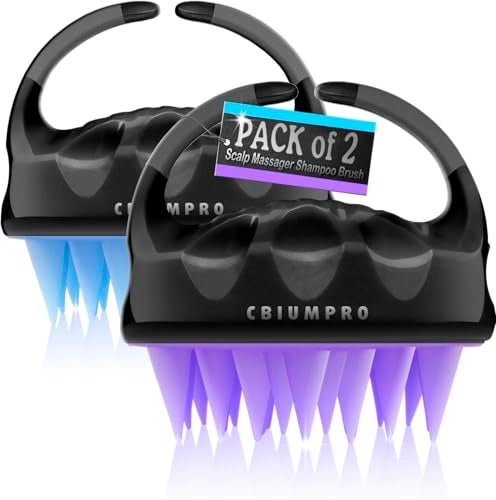 Cbiumpro 2Pack Scalp Massager Shampoo Brush Ultra Soft Silicone Scalp Scrubber Exfoliator Brush for Hair Growth Dandruff Removal 100 Fit All Hair Types