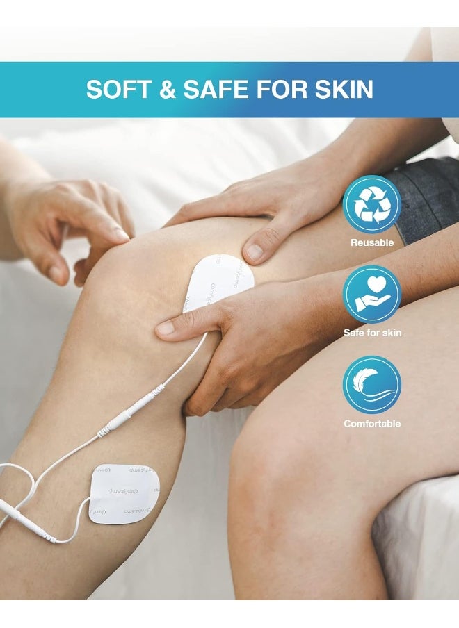 Comfytemp - Comfytemp TENS Unit Replacement Pads, 10 Pcs TENS Pads with 3 Sizes, Reusable Self Adhesive 2mm Pin Connector Electrodes Pad for Most TENS, Non-Irritating Design for Muscle Stimulator Electrotherapy - Image 1