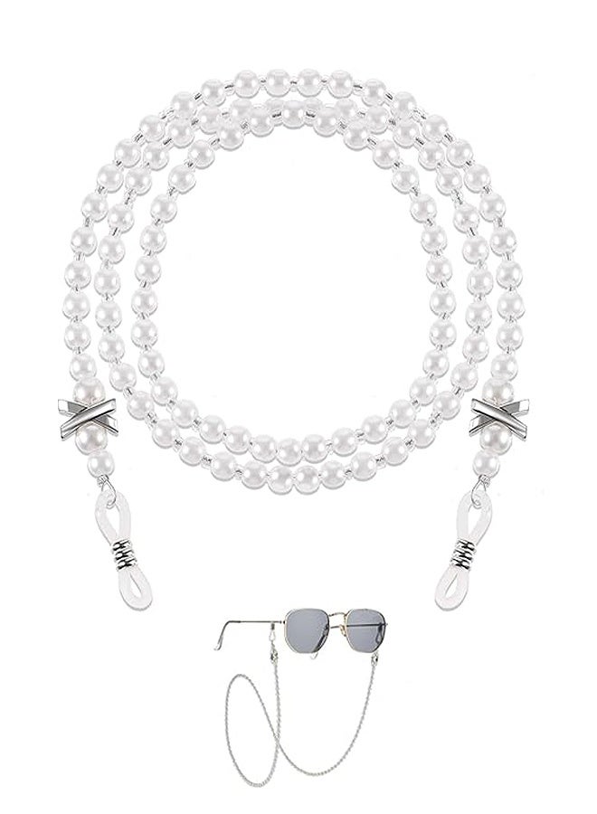 MXN Anti-Falling Pearl Eyeglass Chain, Anti-slip Glasses Eyeglasses String Holder for Women Girls, Sunglasses Mask Necklace Lanyard  - Image 1