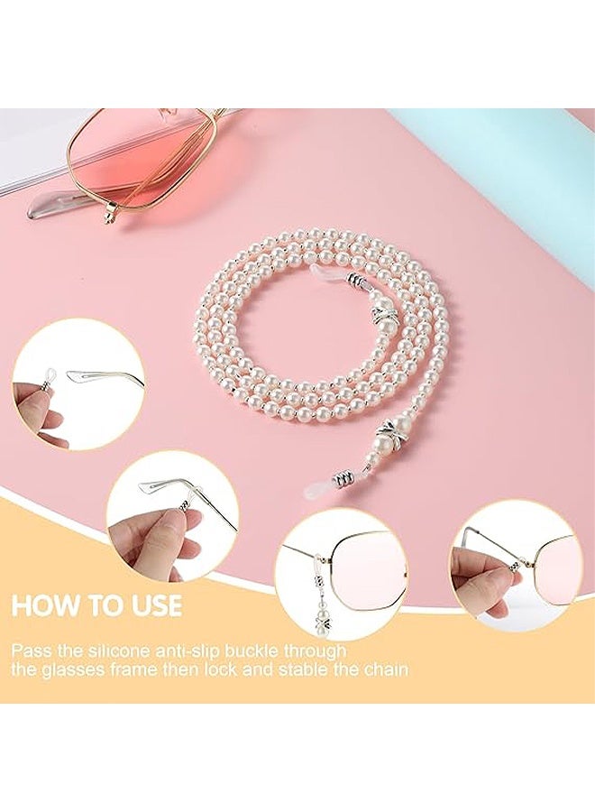 MXN Anti-Falling Pearl Eyeglass Chain, Anti-slip Glasses Eyeglasses String Holder for Women Girls, Sunglasses Mask Necklace Lanyard  - Image 4