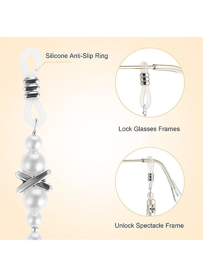 MXN Anti-Falling Pearl Eyeglass Chain, Anti-slip Glasses Eyeglasses String Holder for Women Girls, Sunglasses Mask Necklace Lanyard  - Image 3