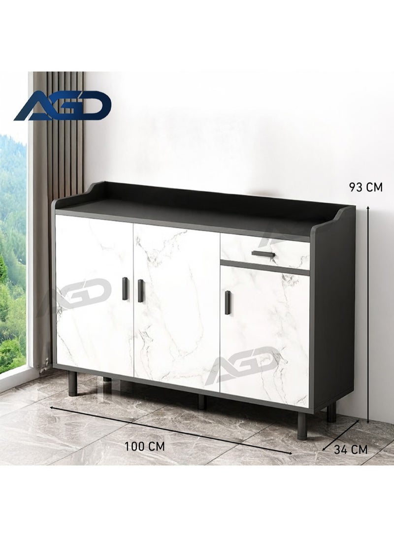AGD Kitchen Storage Cabinet with Shelves and Dust-Proof Closed Doors, Multi-Purpose Storage Drawer for Living Room, Kitchen, and Entryway - Image 2