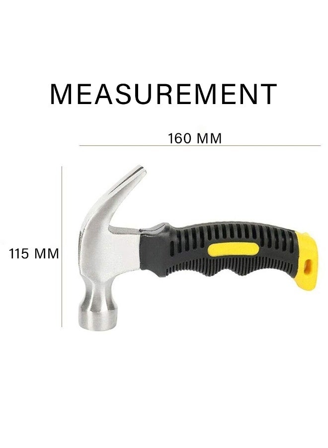 Mini Portable Claw Hammer 160mm Iron Head with Non-Slip Grip, Multipurpose Carpentry Hammer for Home, DIY, Repair, Car Emergency Tool - Image 3