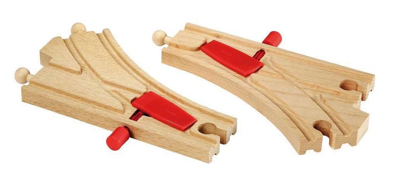 Brio BRIO World - 33344 Mechanical Switches | 2-Piece Interactive Wooden Train Tracks Set | Enhances Motor Skills | Compatible with BRIO Toys | Great Gift for Kids Ages 3 and Up  - Image 2