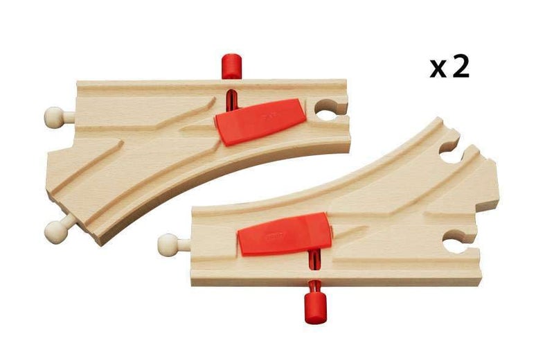 Brio BRIO World - 33344 Mechanical Switches | 2-Piece Interactive Wooden Train Tracks Set | Enhances Motor Skills | Compatible with BRIO Toys | Great Gift for Kids Ages 3 and Up  - Image 3