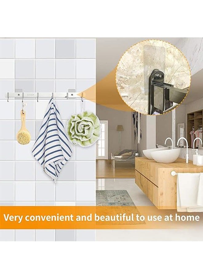 Adhesive Wall Hooks, 8pcs Heavy Duty Wall Hooks Self Adhesive Hook Strong Nail Transparent Screw Holder Self-Sticking Wall Hooks for Bathroom Kitchen Wall Hanging Ceiling, Screw Net Length 8mm - Image 5