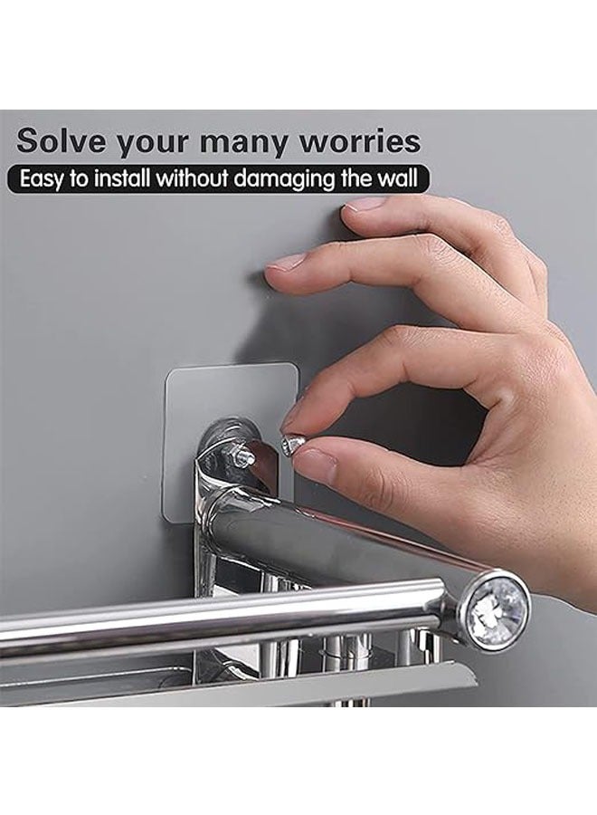 Adhesive Wall Hooks, 8pcs Heavy Duty Wall Hooks Self Adhesive Hook Strong Nail Transparent Screw Holder Self-Sticking Wall Hooks for Bathroom Kitchen Wall Hanging Ceiling, Screw Net Length 8mm - Image 2