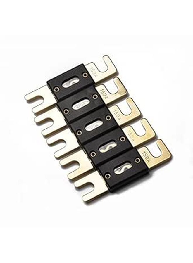 Universal Gold Plated 150 Amp Car Audio Fuse 5 Pieces Set - Image 1