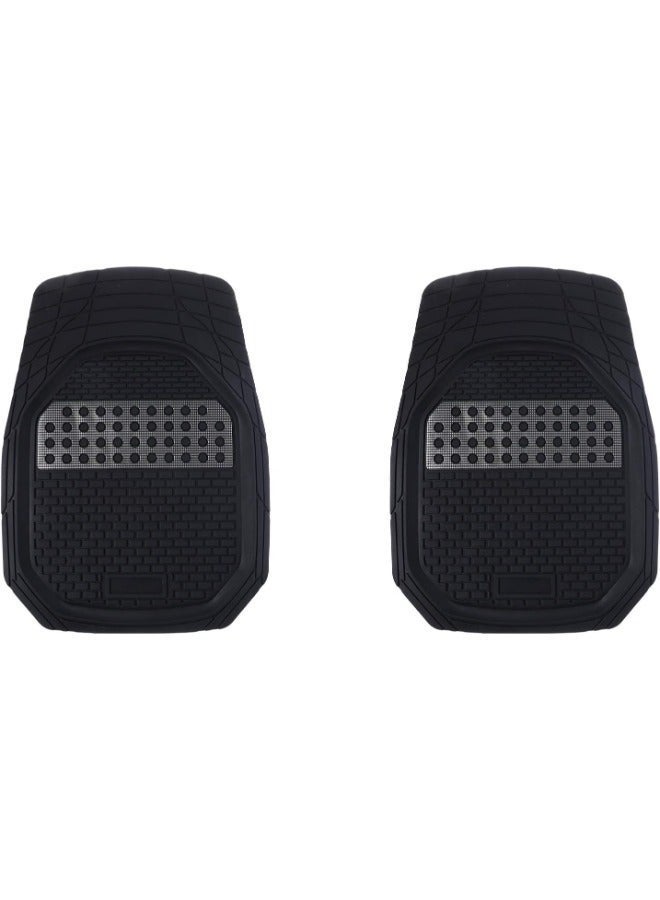 Heavy Duty 5pc Front & Rear Rubber Floor Mats for Cars, SUV, Van & Truck,All Weather Protection Universal Fit , Black * Silver - Image 2