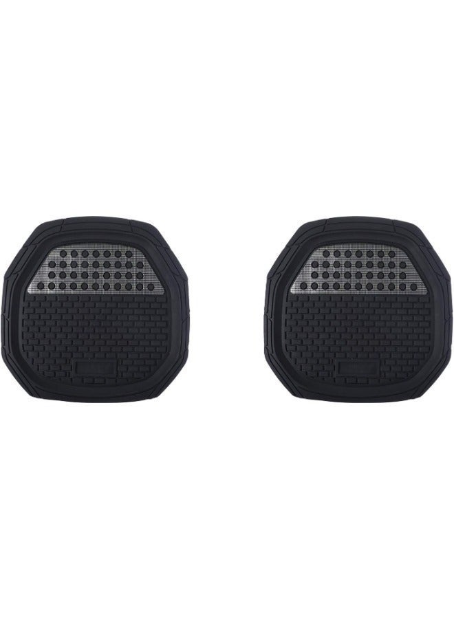 Heavy Duty 5pc Front & Rear Rubber Floor Mats for Cars, SUV, Van & Truck,All Weather Protection Universal Fit , Black * Silver - Image 3