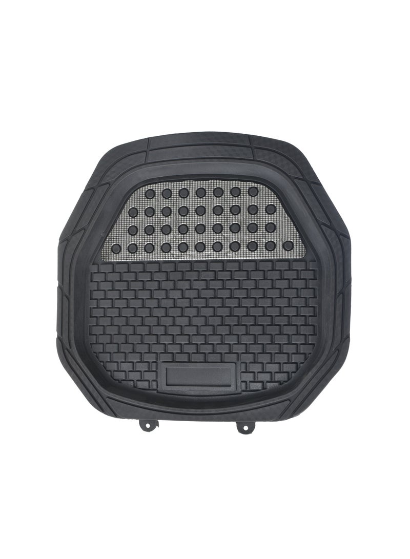 Heavy Duty 5pc Front & Rear Rubber Floor Mats for Cars, SUV, Van & Truck,All Weather Protection Universal Fit , Black * Silver - Image 4