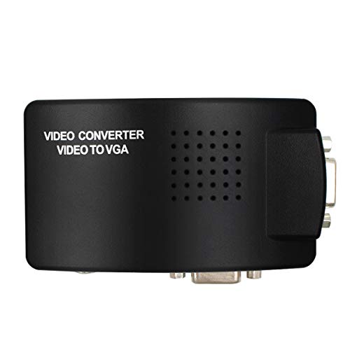 HDSUNWSTD PC Laptop Composite Video TV RCA Composite S-Video AV in to PC VGA LCD Out Converter Adapter Switch Box Black - Image 2