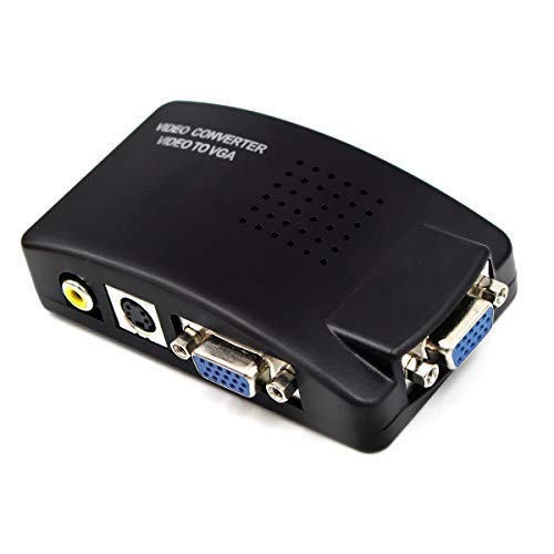 HDSUNWSTD PC Laptop Composite Video TV RCA Composite S-Video AV in to PC VGA LCD Out Converter Adapter Switch Box Black - Image 3