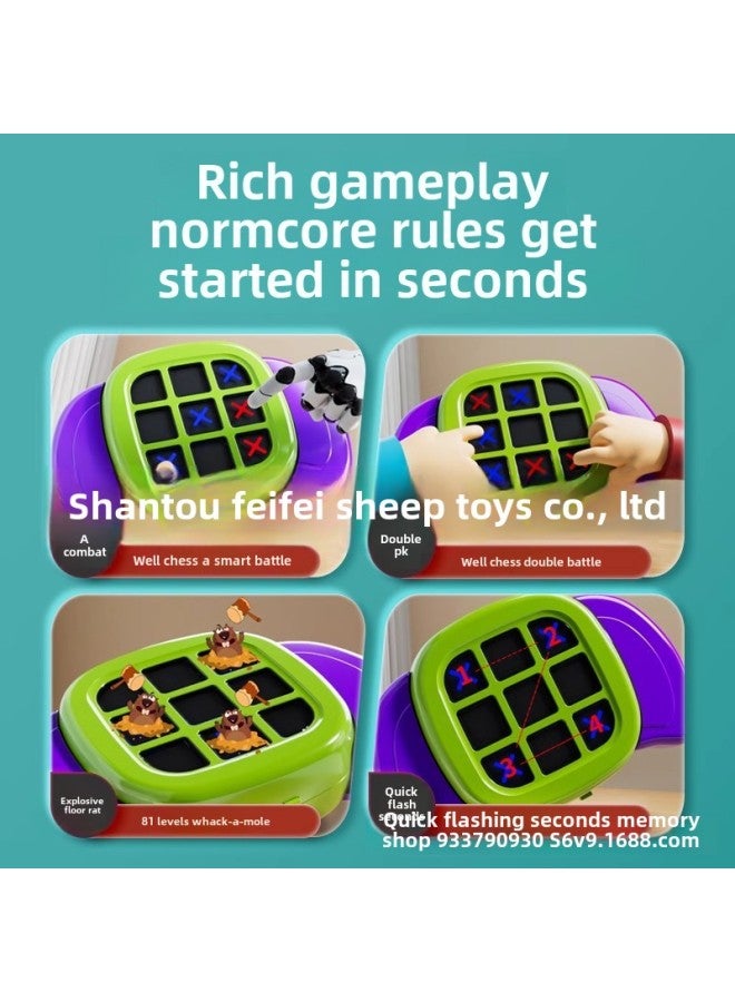 Shake The Same Explosions Super Tic-tac-toe Puzzle Intelligent Electronic Toys All-in-one Chess Game Machine-Color:Purple Tic-tac-toe - Image 4