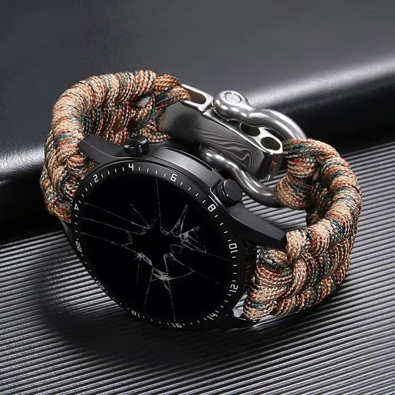 Bluejw Elastic Braided Watch Bands for Samsung Galaxy Watch/Huawei/Garmin, Stretchy Nylon Sport Wristbands Straps with Stainless Steel Buckle, Watch Strap Replacement - Image 1