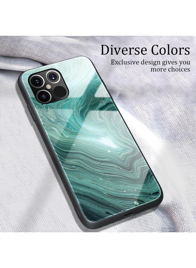 اس-توب جراب لهاتف iPhone 12 Pro Max بنمط رخامي وغطاء حماية زجاجي - Image 2