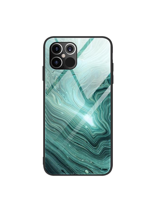 اس-توب جراب لهاتف iPhone 12 Pro Max بنمط رخامي وغطاء حماية زجاجي - Image 1